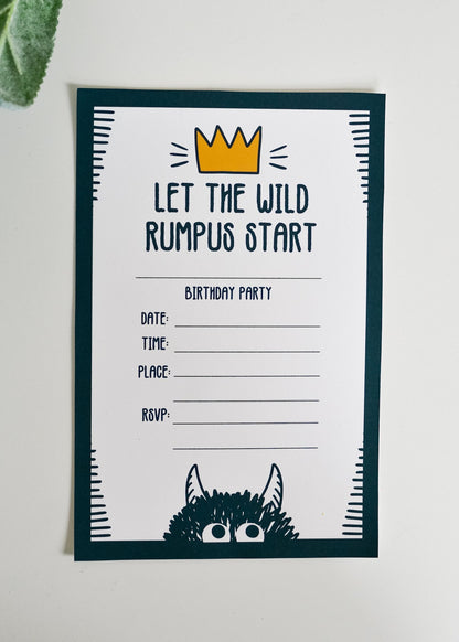 Printable Wild Things Party Invitations, view 2