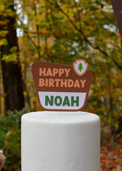 Personalized One Happy Camper Cake Topper, view 3