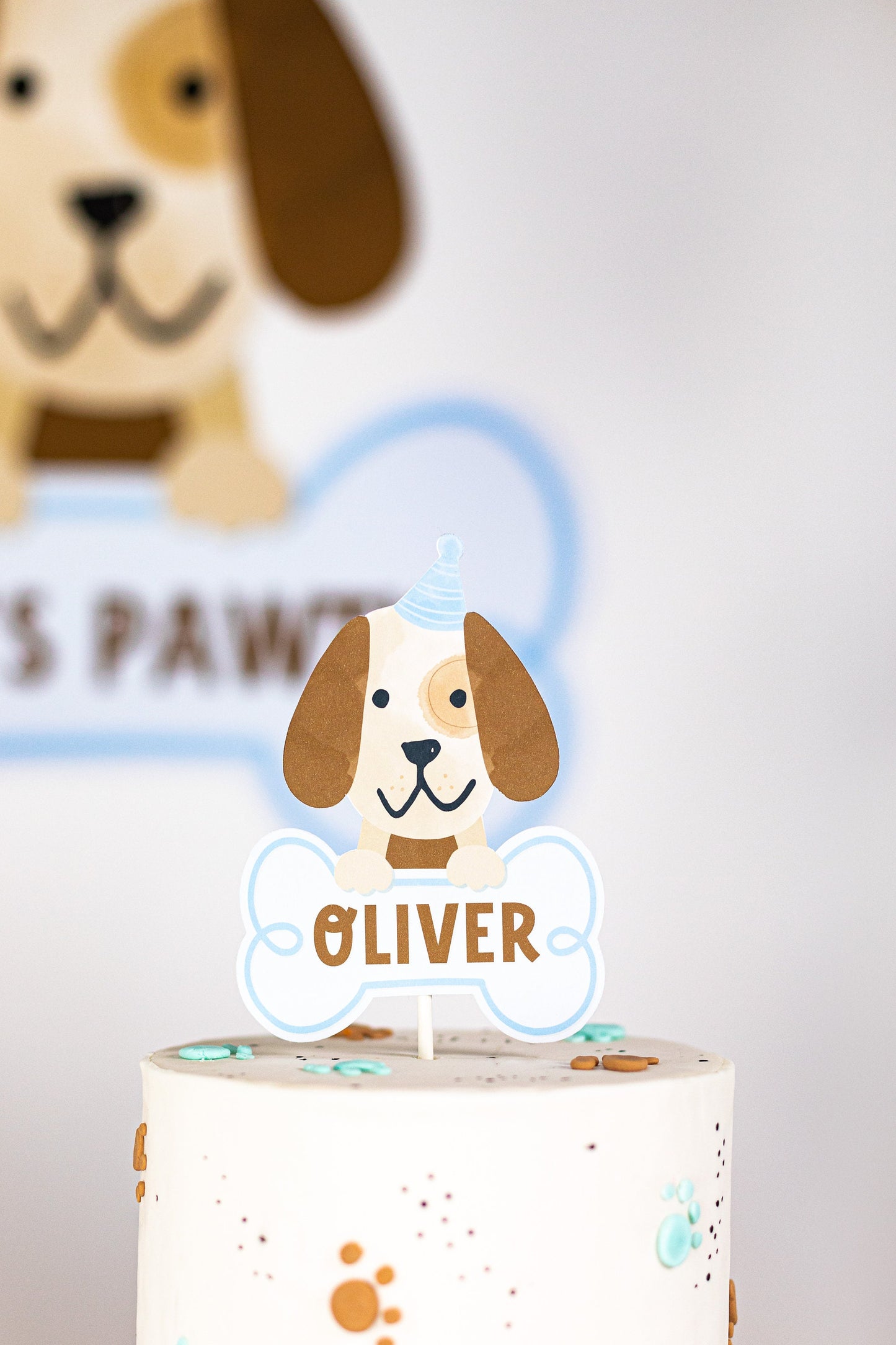 Personalized Puppy Dog Cake Topper