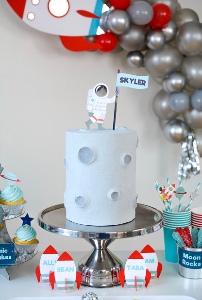 Personalized Astronaut Cake Topper, view 2