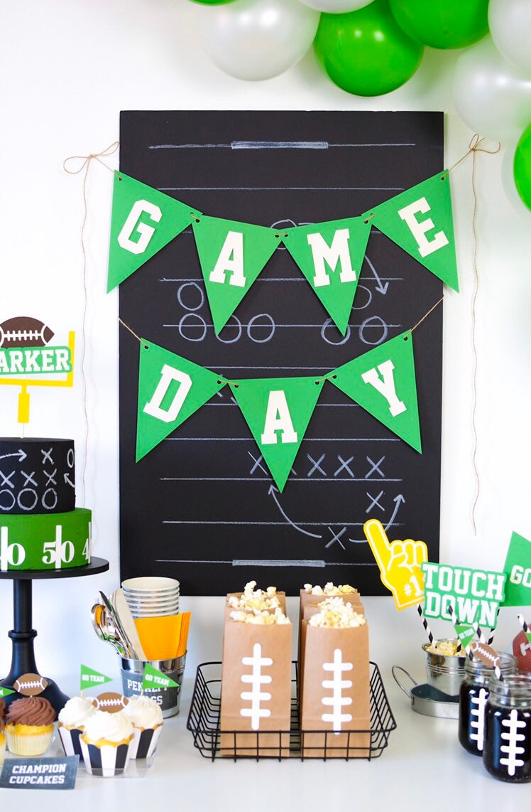 Game Day Banner, Football party decorations, superbowl party, football banner, super bowl banner, sports party decorations, football svg