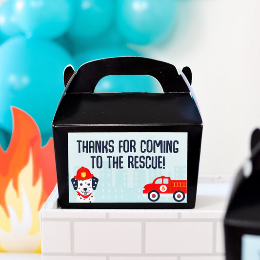 Firetruck Party Sticker Gift Tags