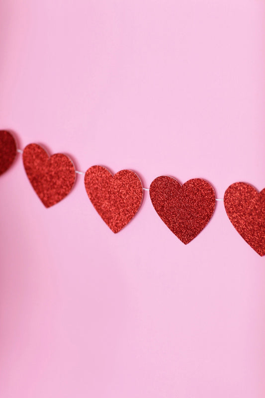 Glitter Heart Garland