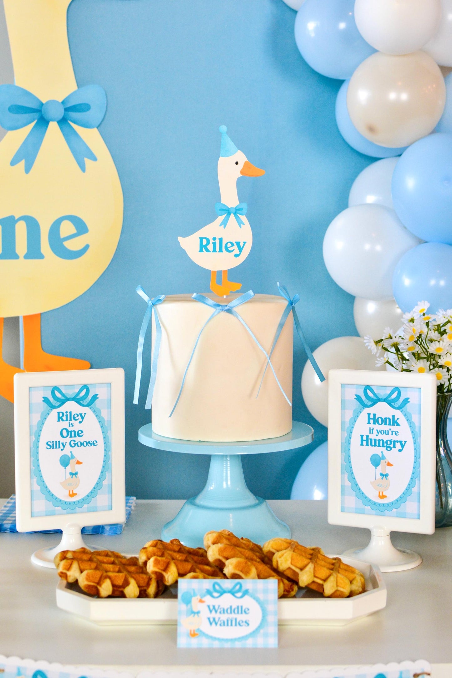 Personalized One Silly Goose Cake Topper