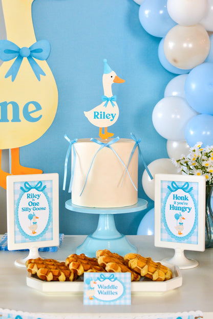 Personalized One Silly Goose Cake Topper, view 7