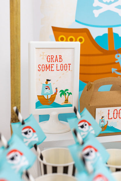 Grab Some Loot Pirate Party Sign, view 3