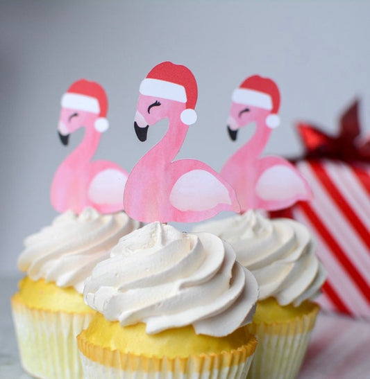 Flamingo Cupcake Topper, set of 5, view 2