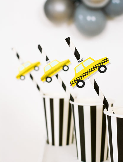New York Taxi Paper Straws, set of 5