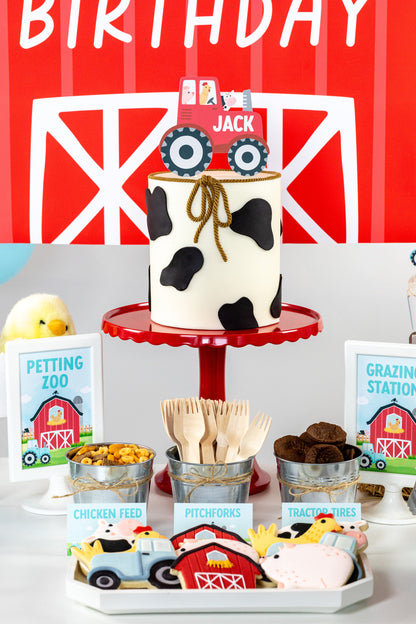 Personalized Farm Tractor Cake Topper, view 5