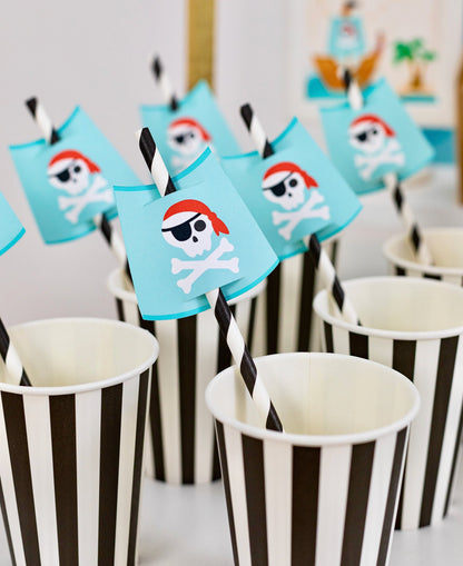 Pirate Ship Paper Straws, set of 5