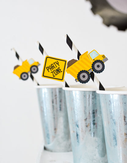 Construction Paper Straws, set of 5
