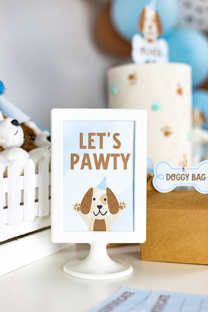 Let's Pawty Puppy Party Sign