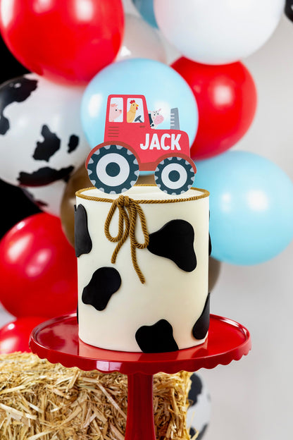 Personalized Farm Tractor Cake Topper