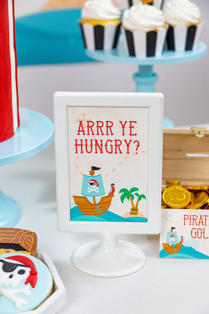 Arrr Ye Hungry Pirate Party Sign, view 4