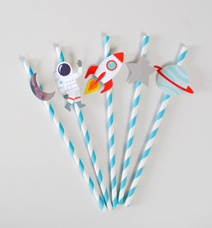 Space Party Paper Straws, set of 5, view 2