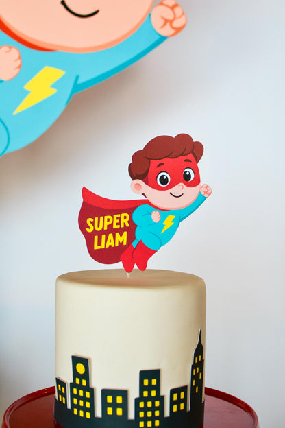 Personalized Superhero Cake Topper, view 2