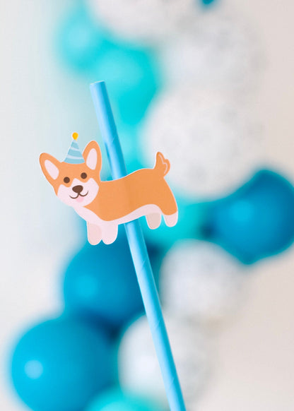 Corgi Party Paper Straws, set of 5, view 5