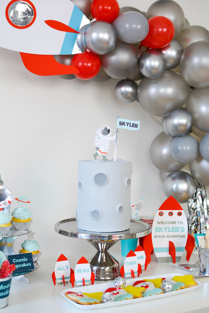 Personalized Astronaut Cake Topper, view 6