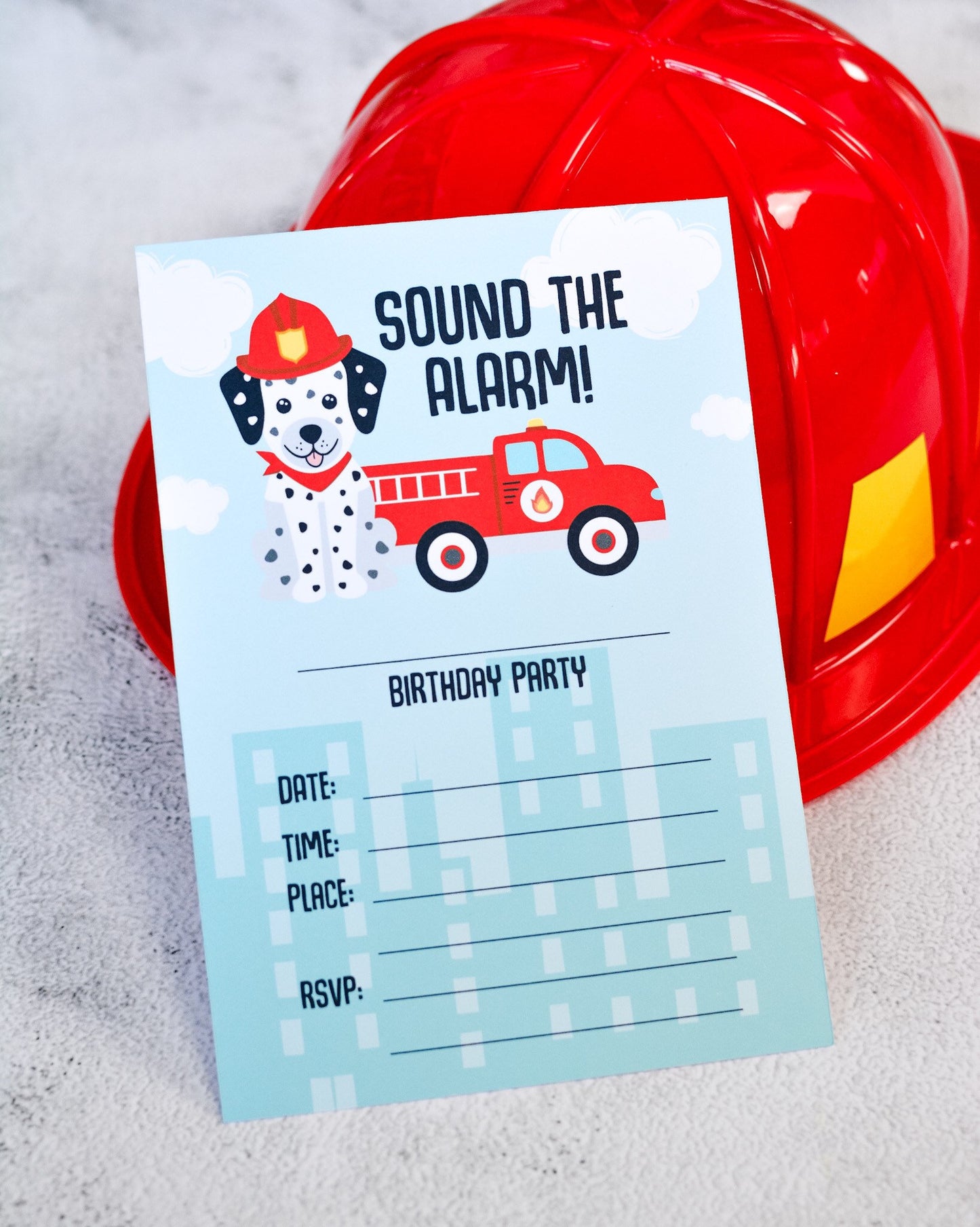 Printable Firetruck Party Invitations