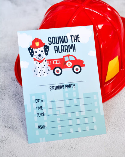 Printable Firetruck Party Invitations