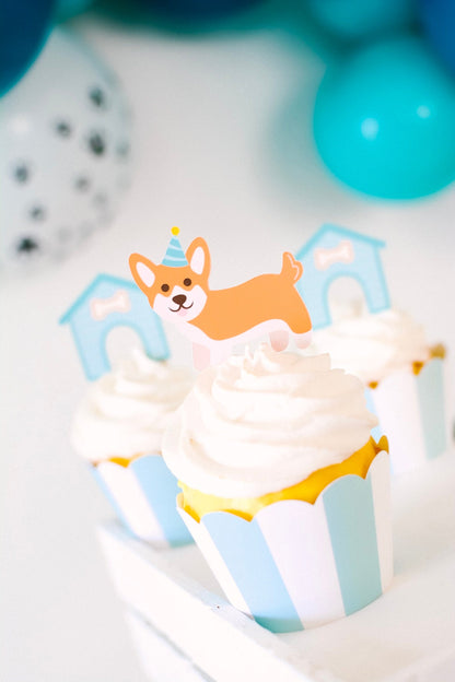 Corgi Cupcake Toppers, set of 5, view 3