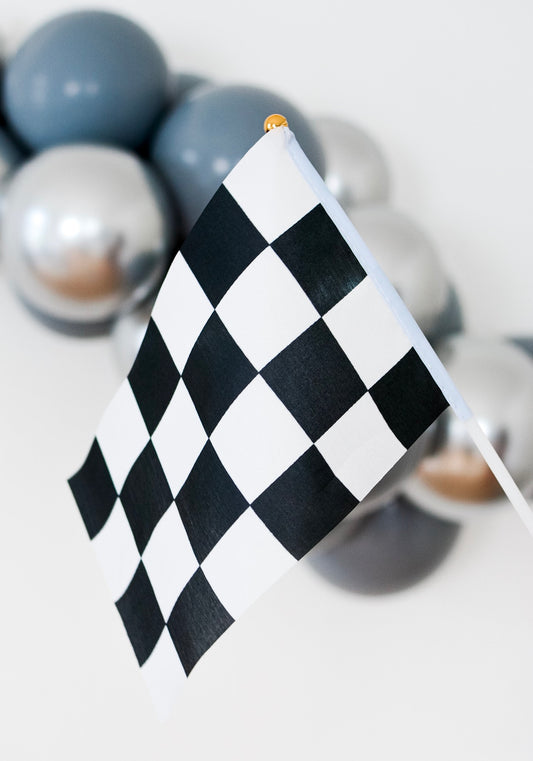 Vintage Race Car Checkered Flags