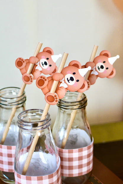 Teddy Bear Party Straws, set of 5, view 6
