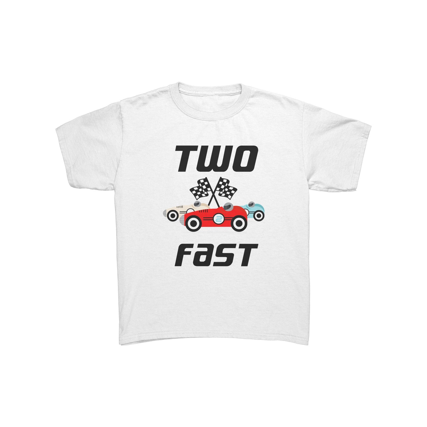Two Fast Race Car Birthday Shirt for Kids | 2nd Birthday Race Car Party Tee | Fast One Party Apparel & Car Party Outfit, Boys Car T Shirt