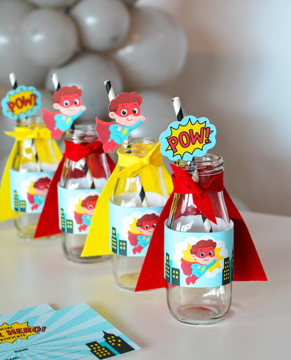 Superhero Paper Straws, set of 5