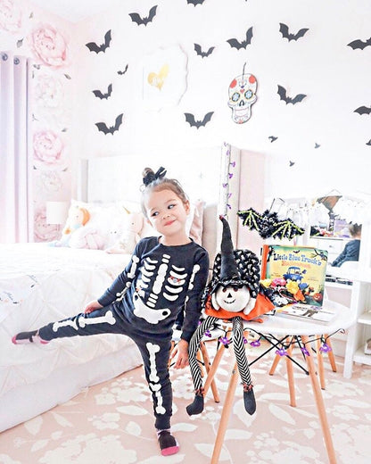 3D Glitter Bat Wall Decals, Pack of 12 for a Halloween birthday party, view 3