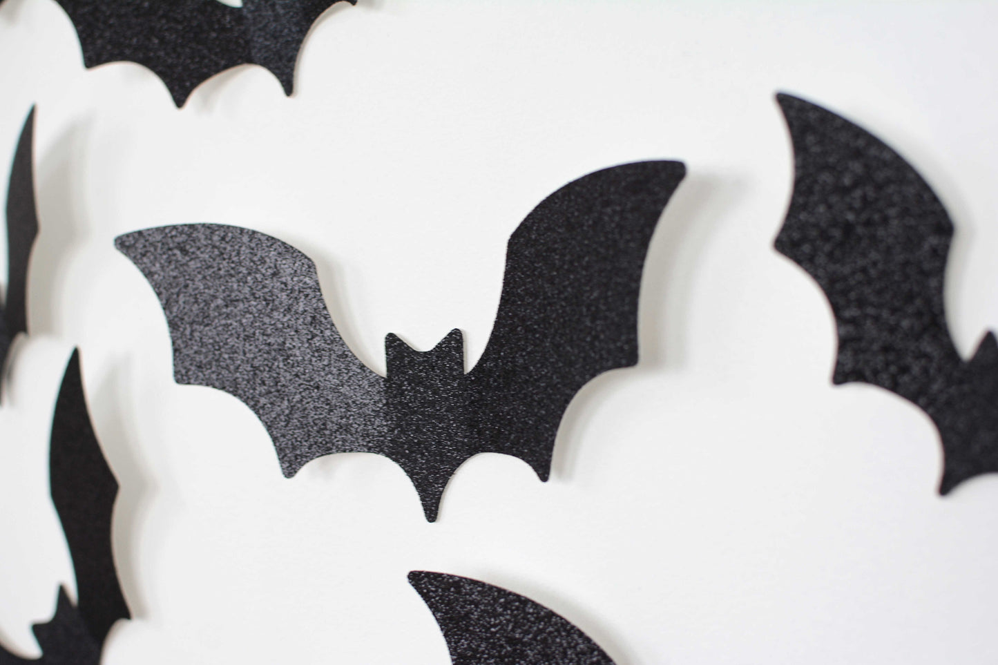 3D Glitter Bat Wall Decals, Pack of 12