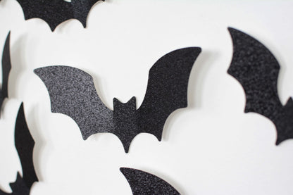 3D Glitter Bat Wall Decals, Pack of 12 for a Halloween birthday party, view 5