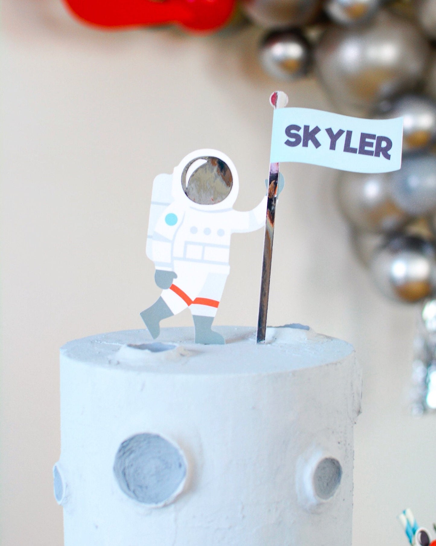 Personalized Astronaut Cake Topper