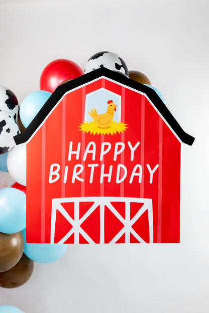 Printable Red Barn Farm Backdrop, view 2