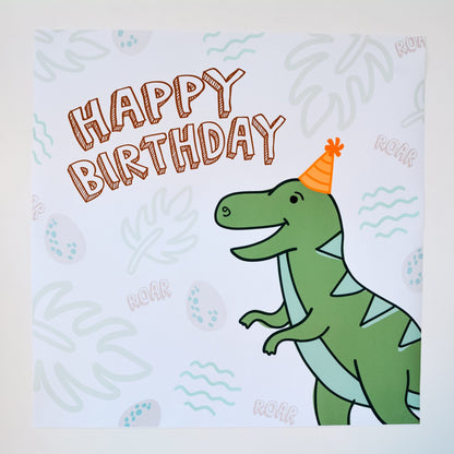 Printable Dinosaur Birthday Party Backdrop, view 4