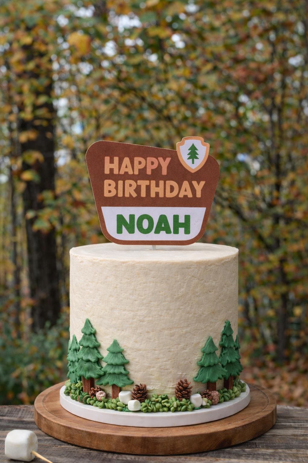 Personalized One Happy Camper Cake Topper