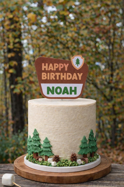 Personalized One Happy Camper Cake Topper