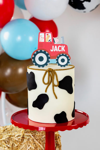 Personalized Farm Tractor Cake Topper, view 4