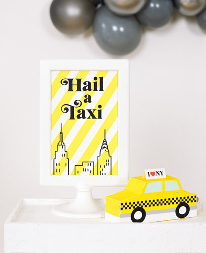 Hail a Taxi New York Party Sign