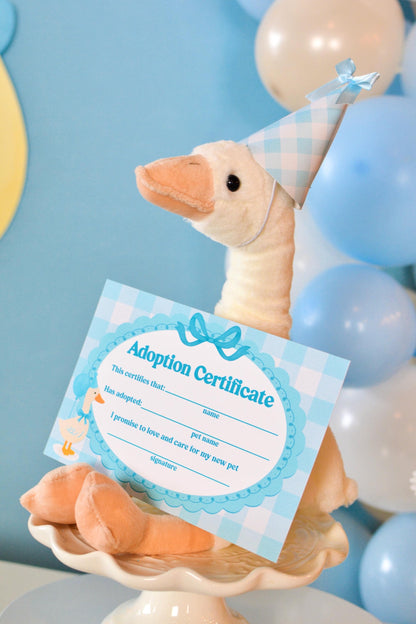 One Silly Goose Adoption Certificate Printable