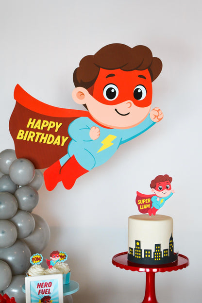 Personalized Superhero Cake Topper, view 6