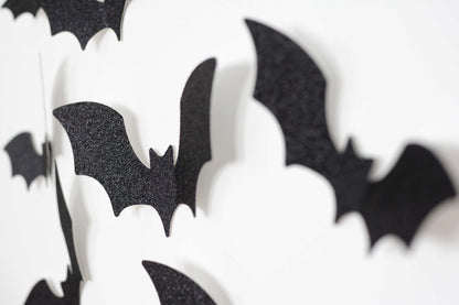 3D Glitter Bat Wall Decals, Pack of 12 for a Halloween birthday party, view 7