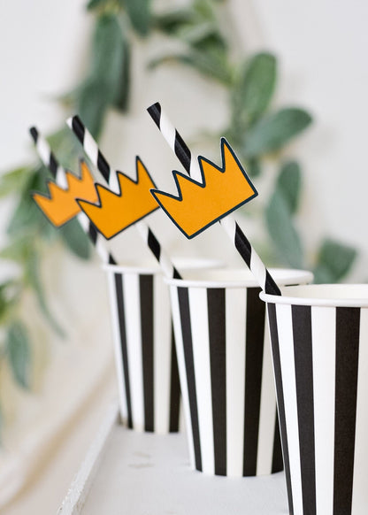 Wild One Crown Paper Straws, set of 5 for a Wild Things birthday party