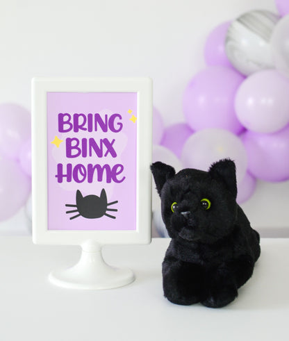 Bring Binx Home Sign for a Halloween birthday party