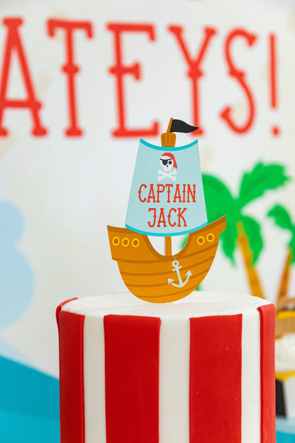 Personalized Pirate Cake Topper, view 4