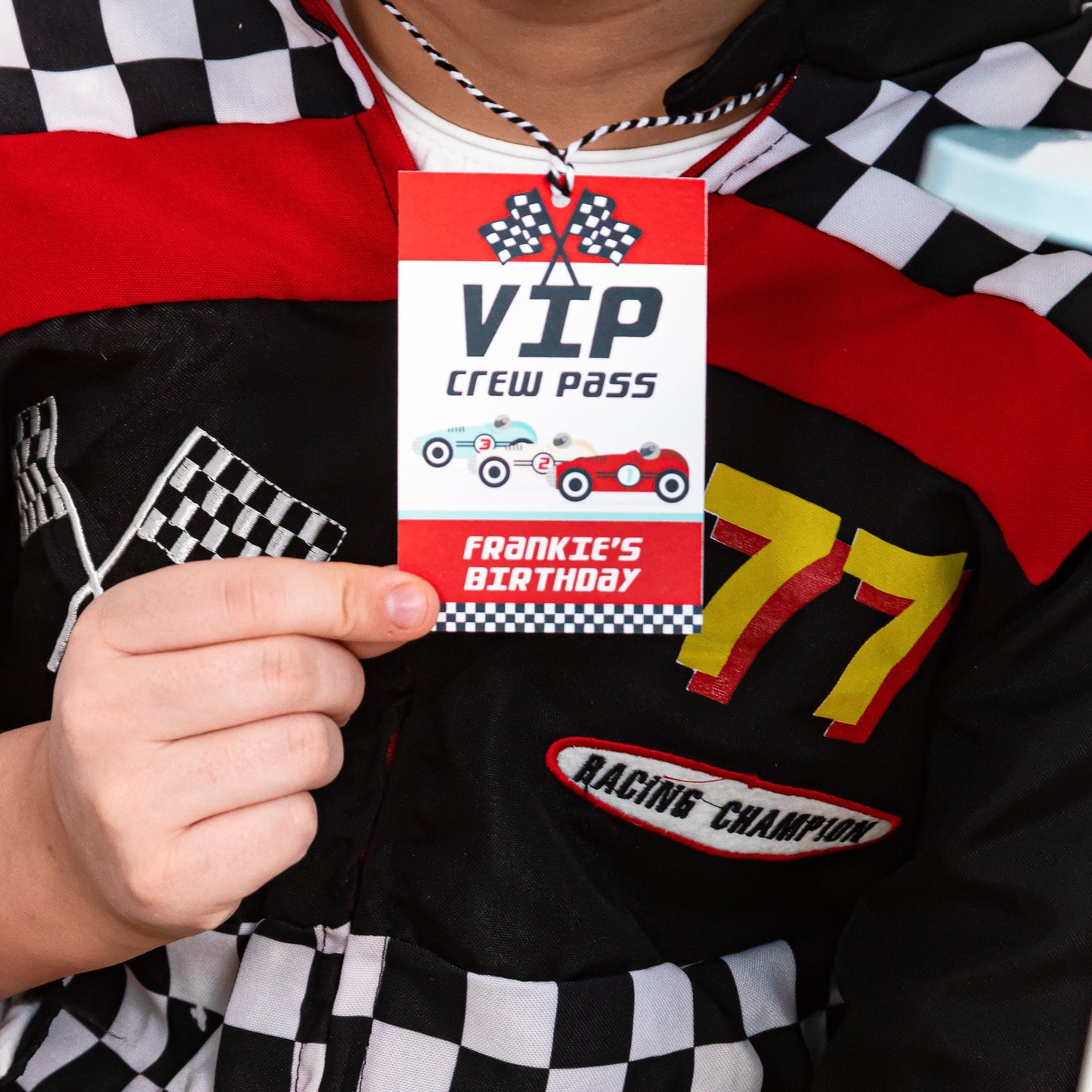 Personalized Race Car VIP Passes
