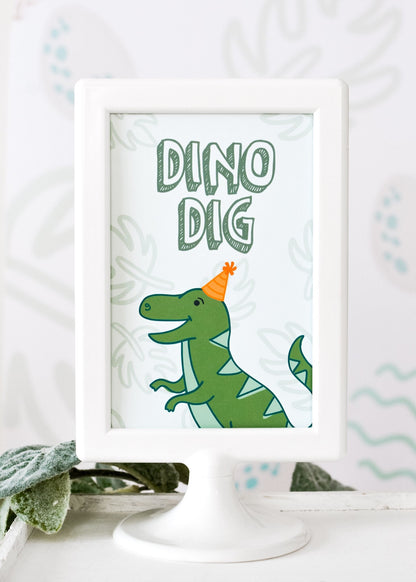 Dino Dig Party Sign for a dinosaur birthday party