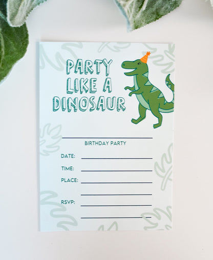 Printable Dinosaur Party Invitations, view 2