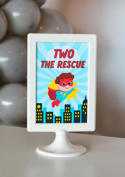 Two the Rescue Superhero Sign, view 2