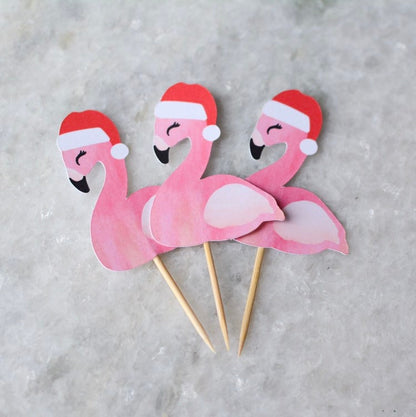 Flamingo Cupcake Topper, set of 5, view 3